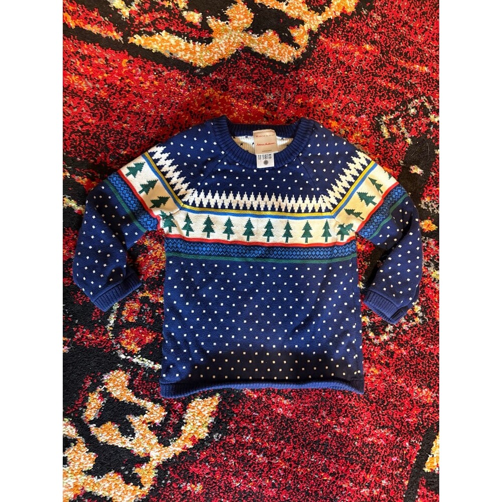 Hanna Andersson Pine Tree Polka Dot Sweater - Size 24mo